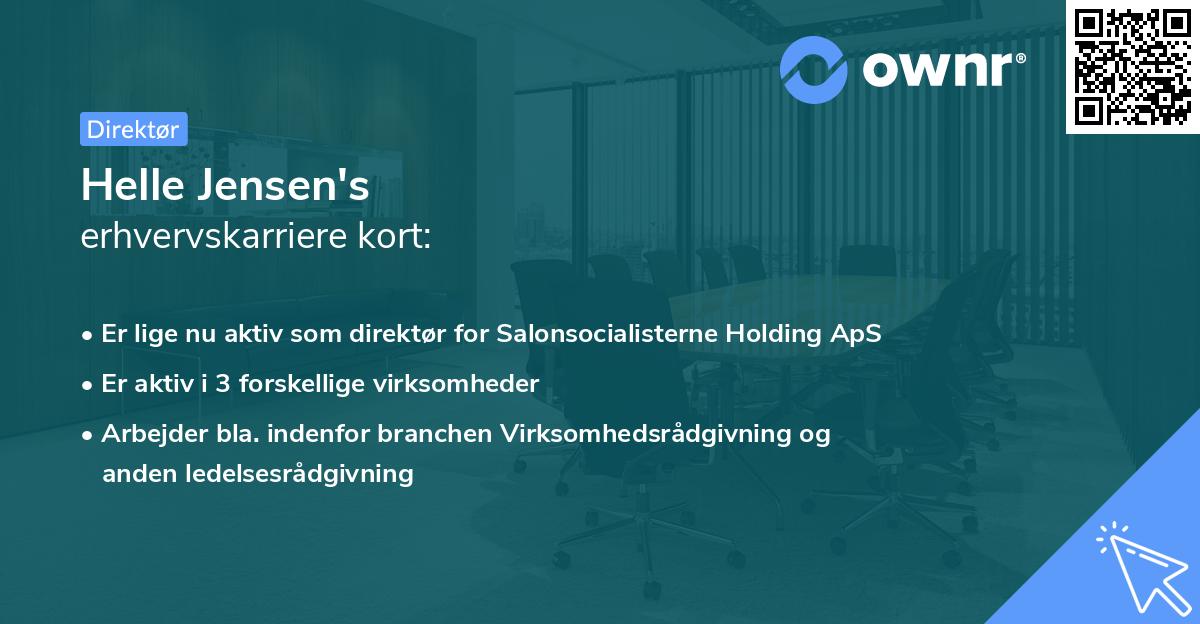 Helle Jensen's erhvervskarriere kort