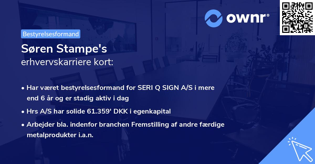 Søren Stampe's erhvervskarriere kort