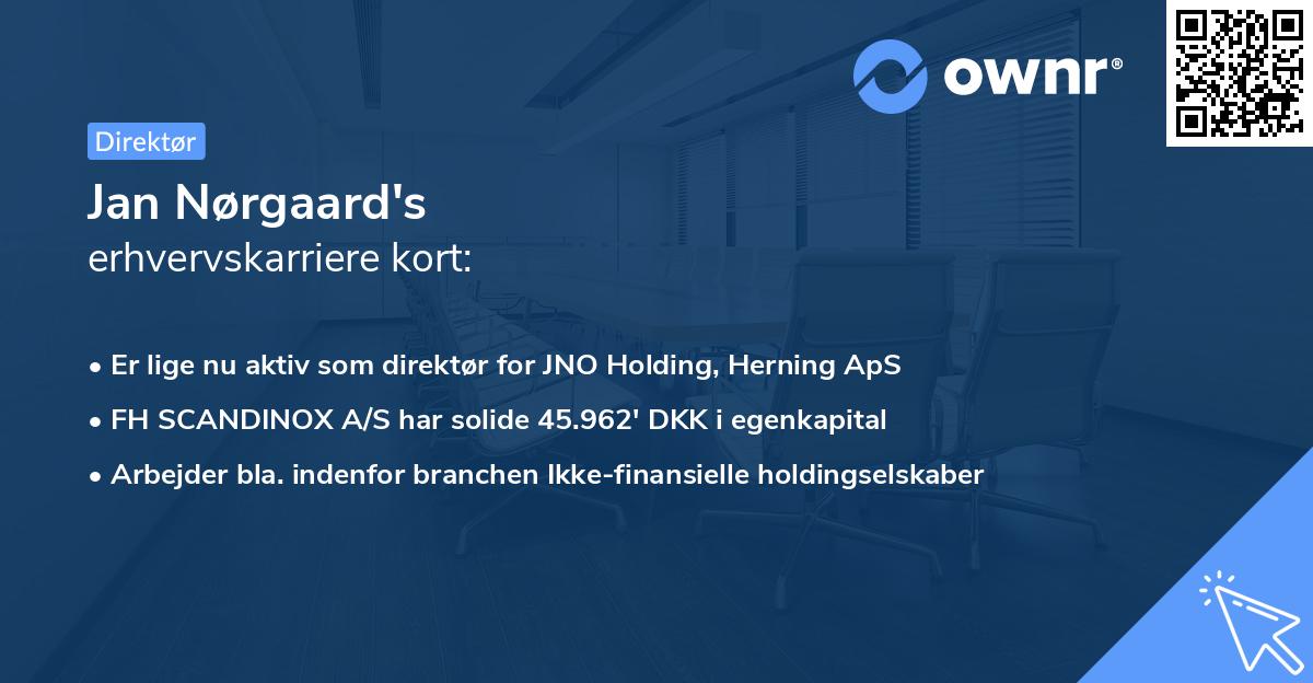 Jan Nørgaard's erhvervskarriere kort