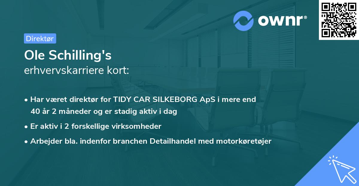 Ole Schilling's erhvervskarriere kort