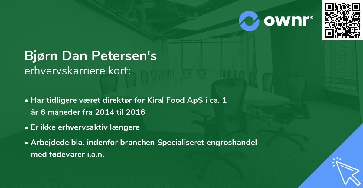 Bjørn Dan Petersen's erhvervskarriere kort