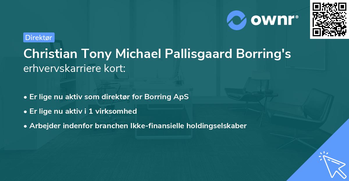 Christian Tony Michael Pallisgaard Borring's erhvervskarriere kort