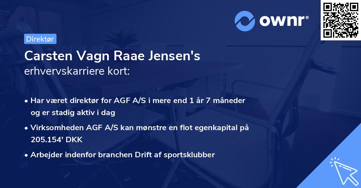 Carsten Vagn Raae Jensen's erhvervskarriere kort