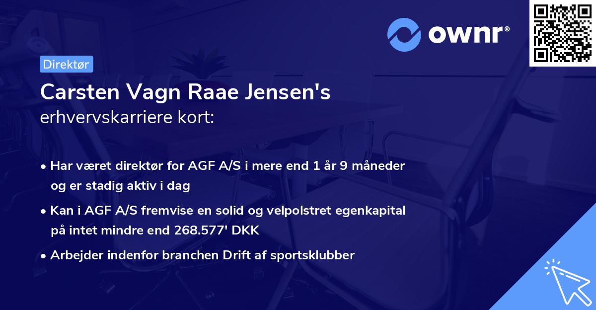 Carsten Vagn Raae Jensen's erhvervskarriere kort