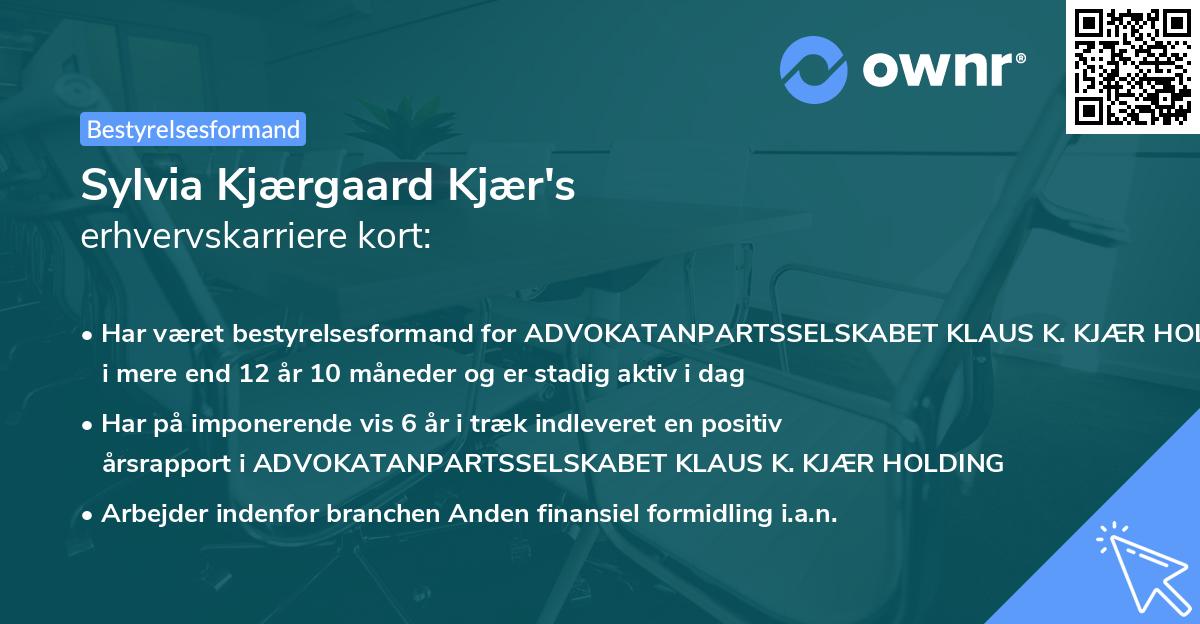 Sylvia Kjærgaard Kjær's erhvervskarriere kort