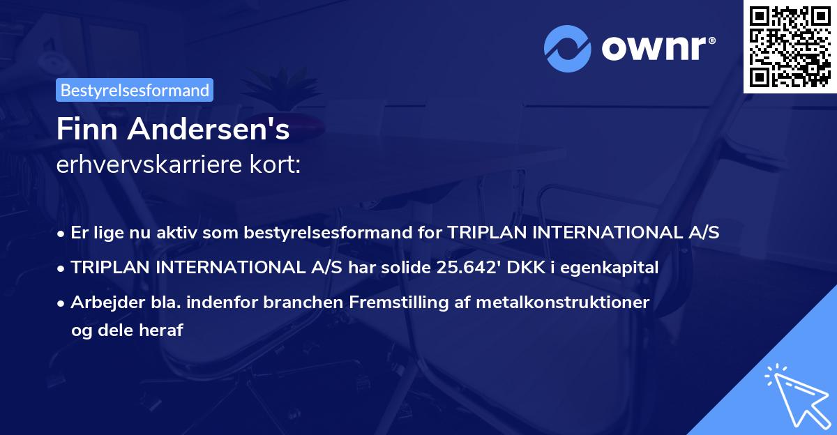 Finn Andersen's erhvervskarriere kort