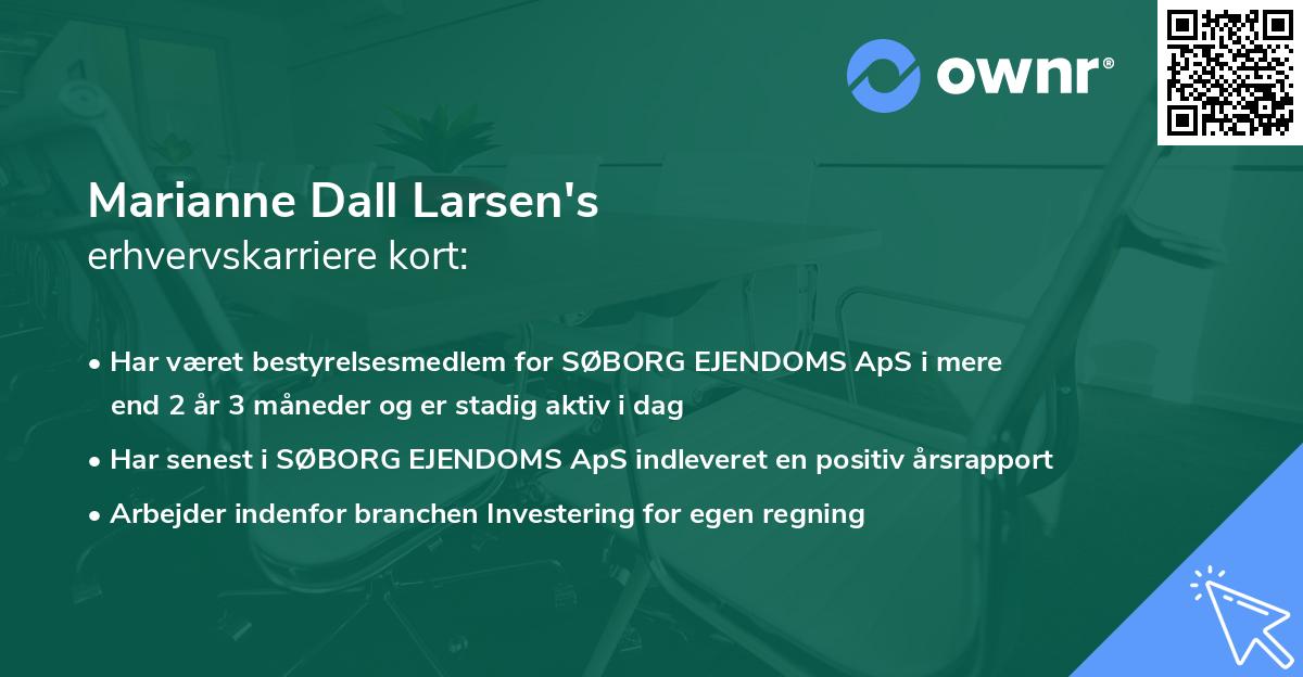 Marianne Dall Larsen's erhvervskarriere kort