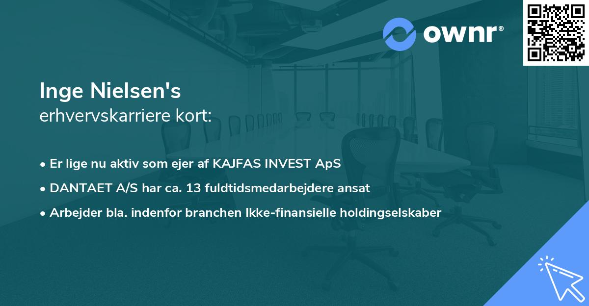 Inge Nielsen's erhvervskarriere kort