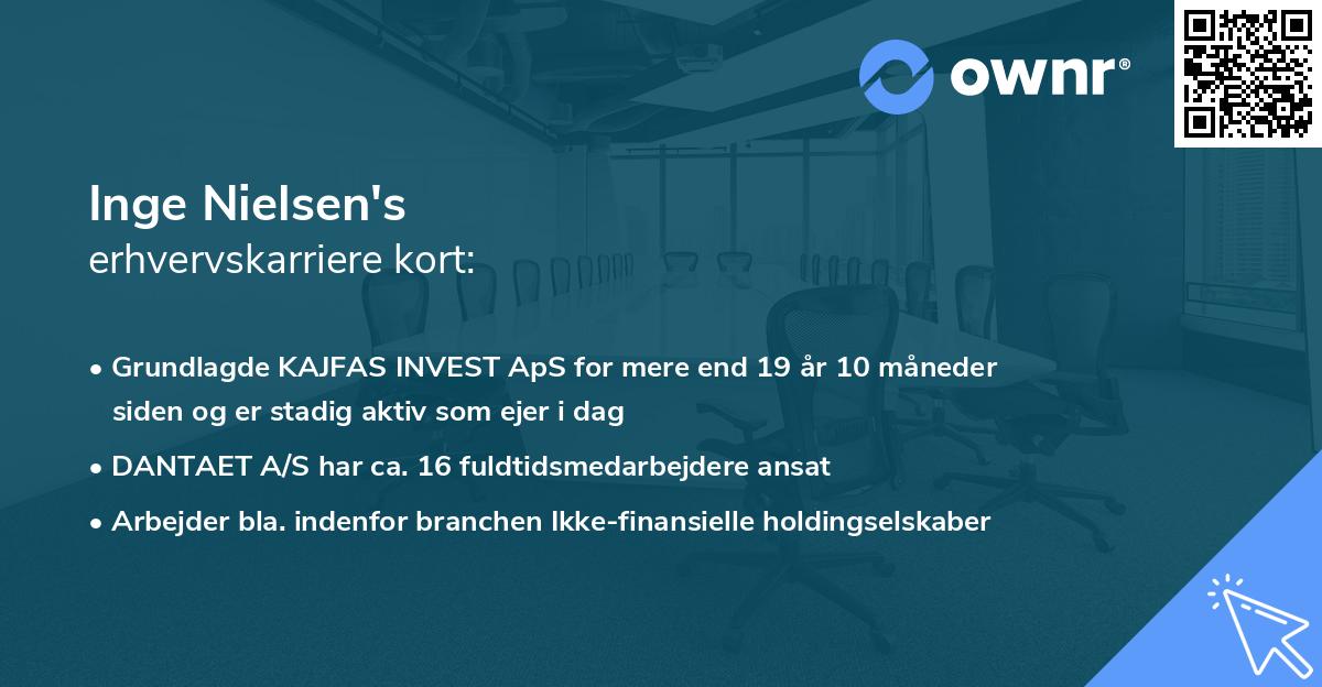 Inge Nielsen's erhvervskarriere kort