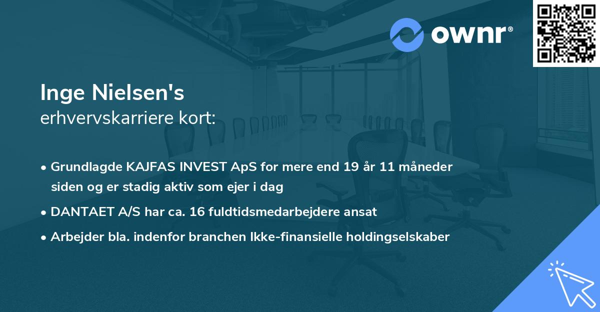 Inge Nielsen's erhvervskarriere kort
