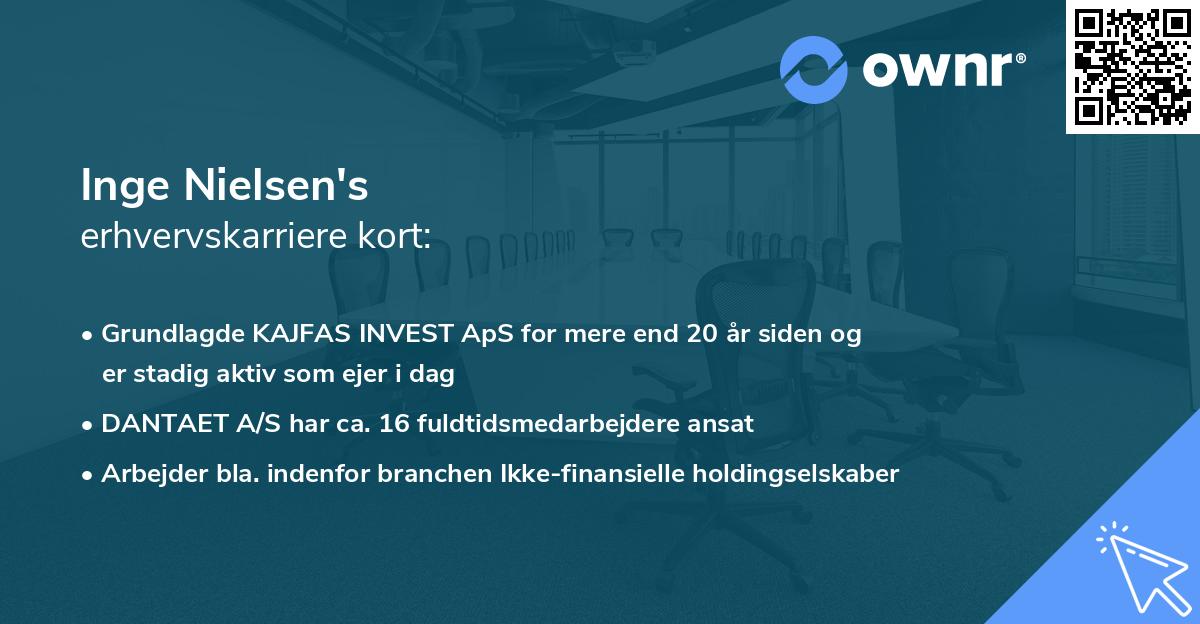 Inge Nielsen's erhvervskarriere kort
