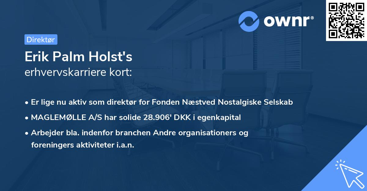 Erik Palm Holst's erhvervskarriere kort