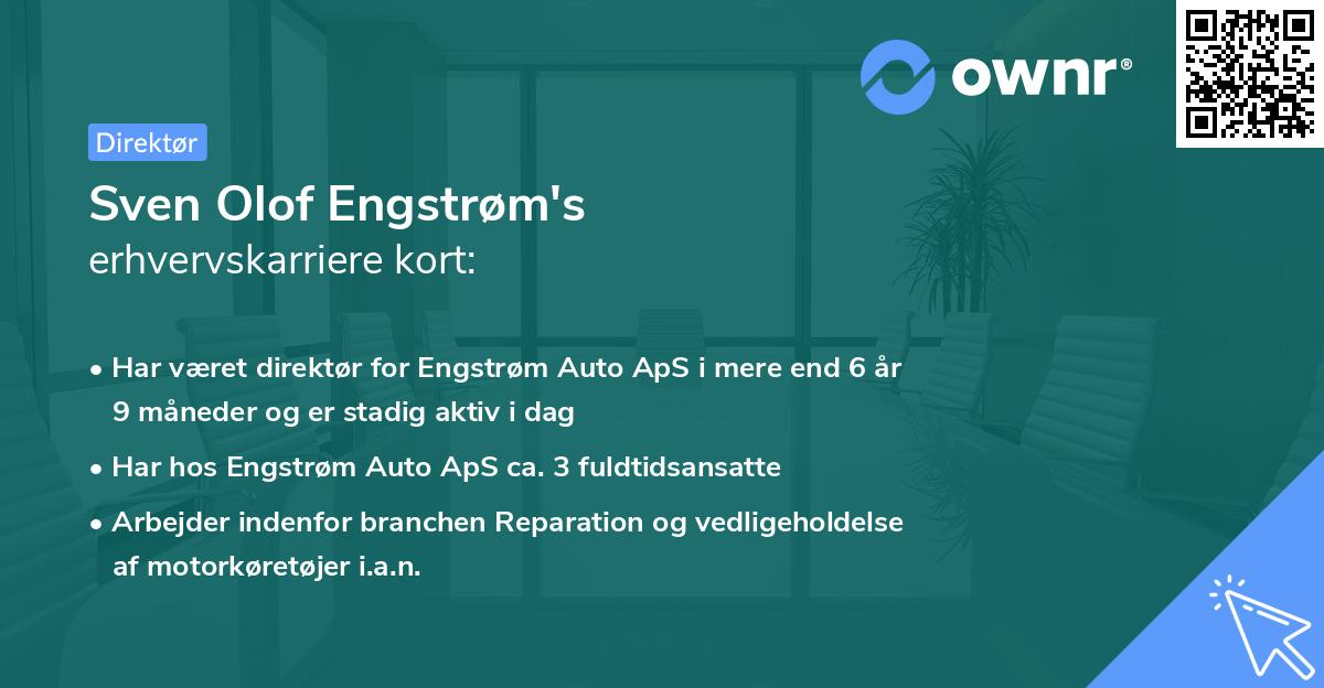 Sven Olof Engstrøm's erhvervskarriere kort