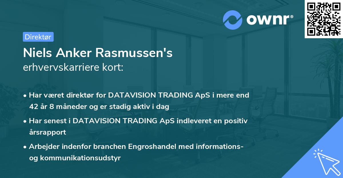 Niels Anker Rasmussen's erhvervskarriere kort