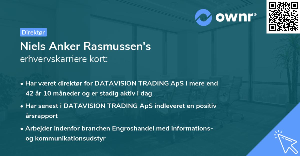 Niels Anker Rasmussen's erhvervskarriere kort