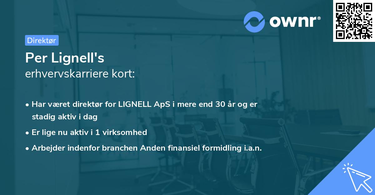 Per Lignell's erhvervskarriere kort
