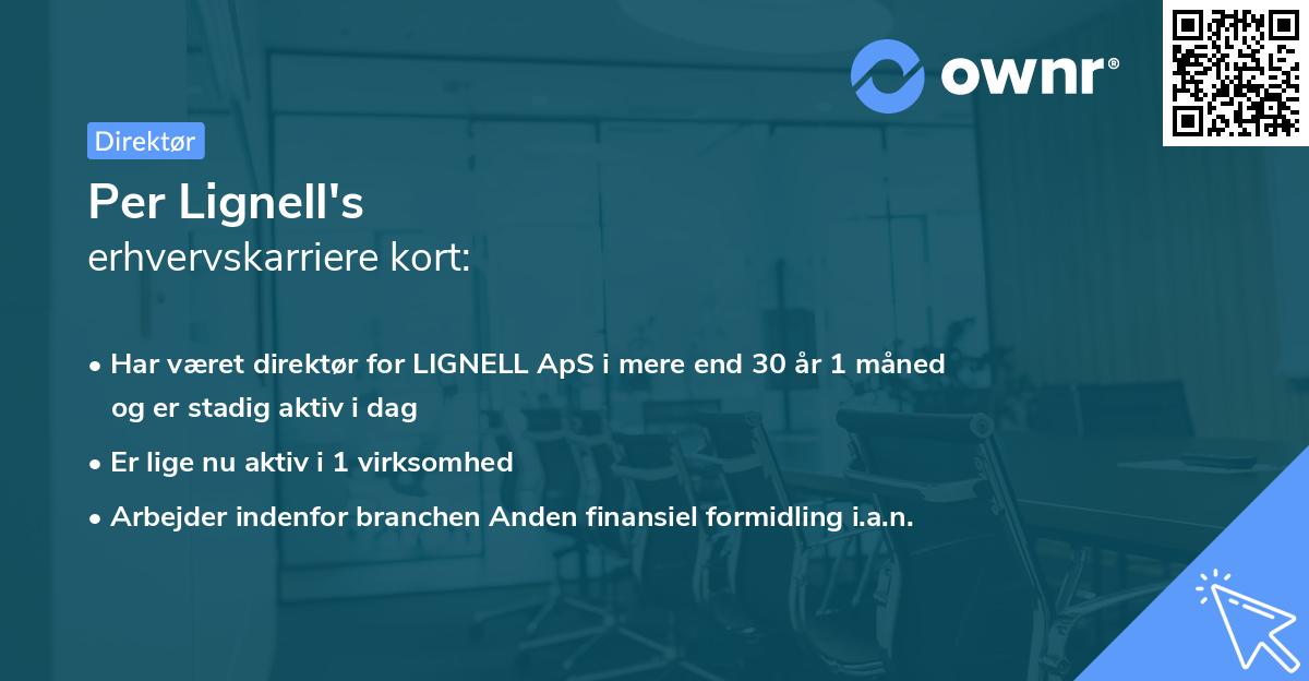 Per Lignell's erhvervskarriere kort
