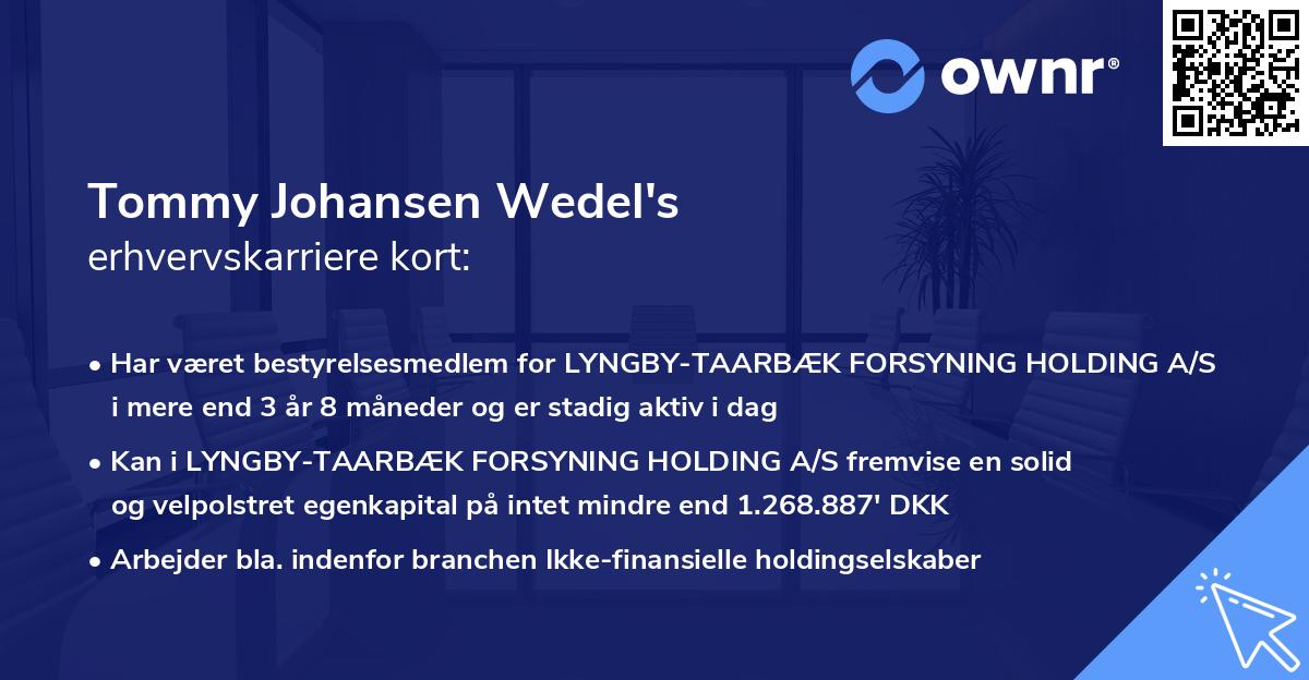 Tommy Johansen Wedel's erhvervskarriere kort
