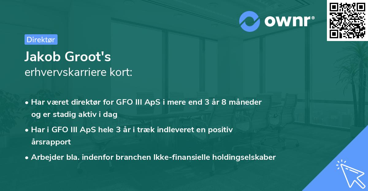 Jakob Groot's erhvervskarriere kort