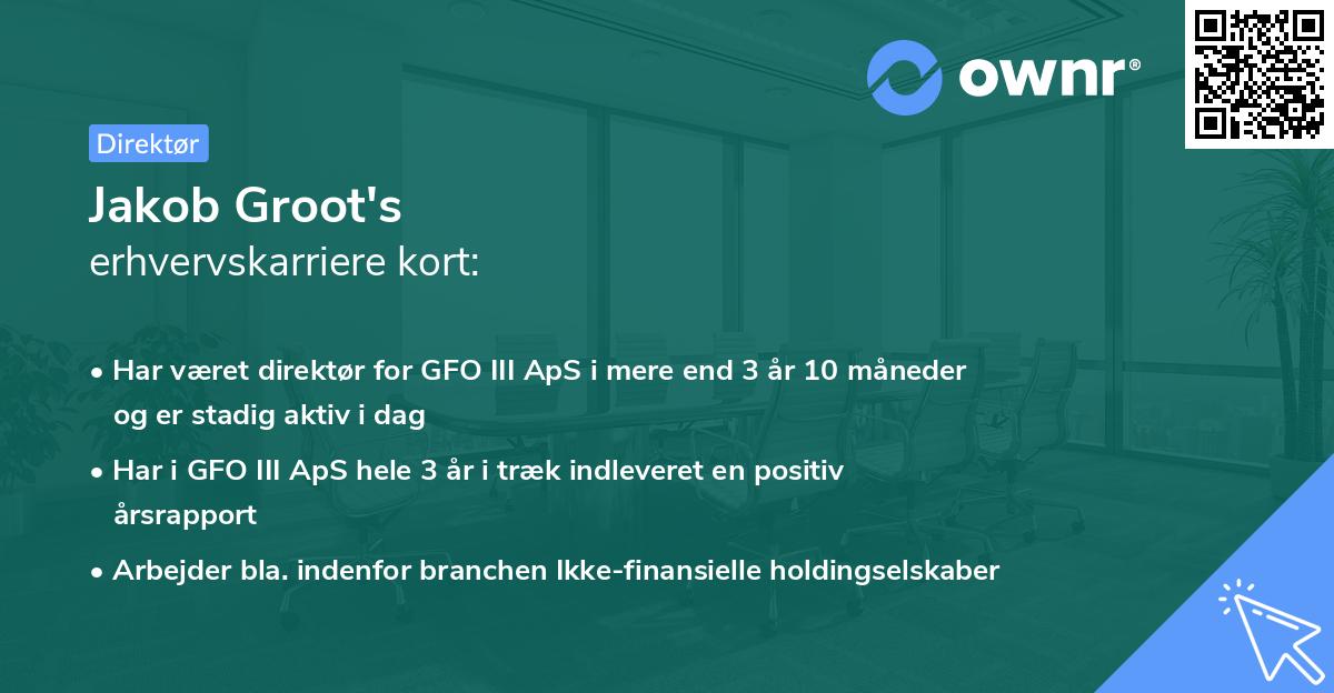 Jakob Groot's erhvervskarriere kort