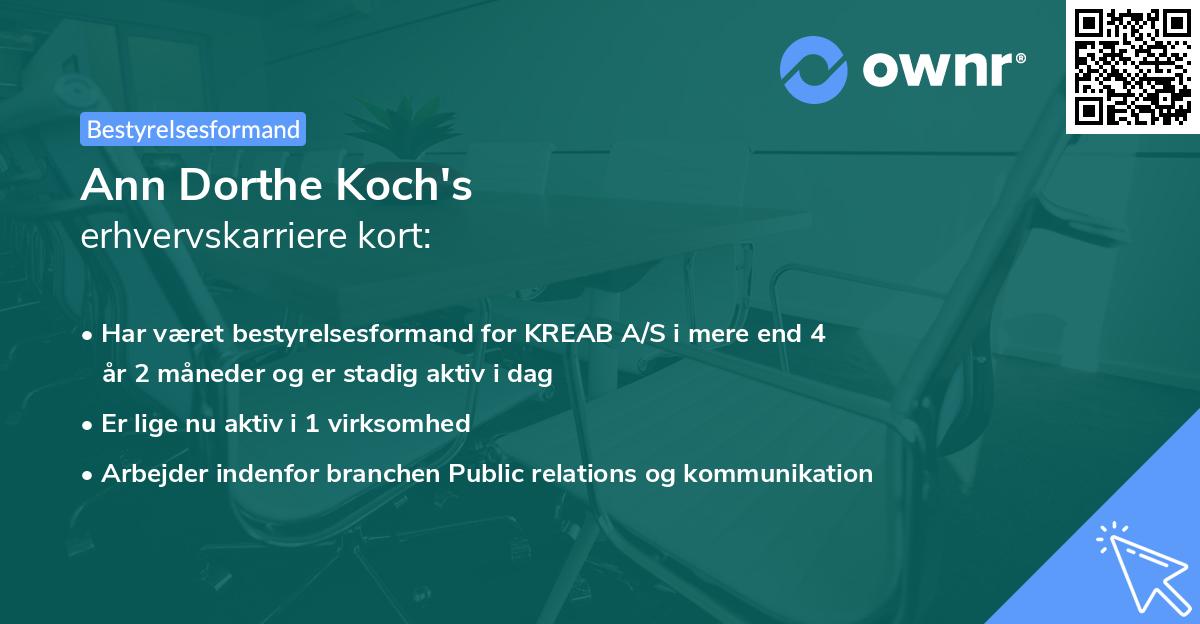 Ann Dorthe Koch's erhvervskarriere kort