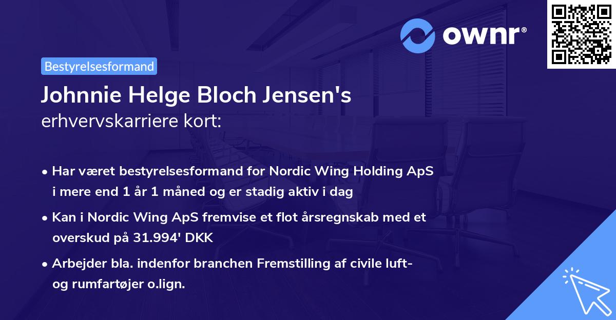Johnnie Helge Bloch Jensen's erhvervskarriere kort
