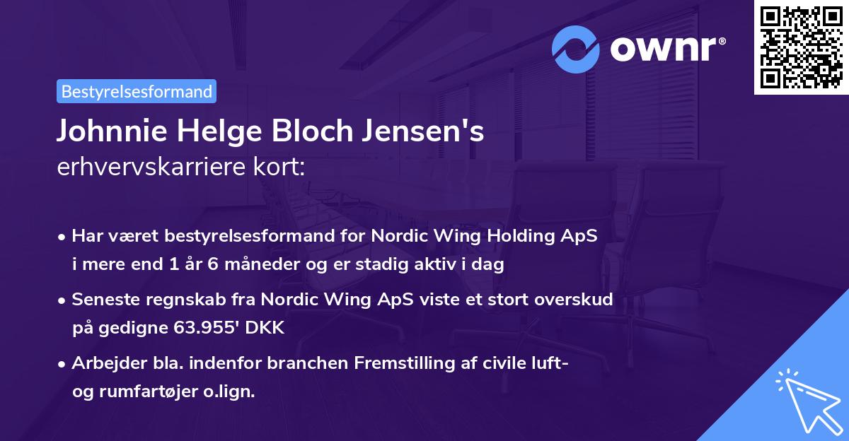 Johnnie Helge Bloch Jensen's erhvervskarriere kort