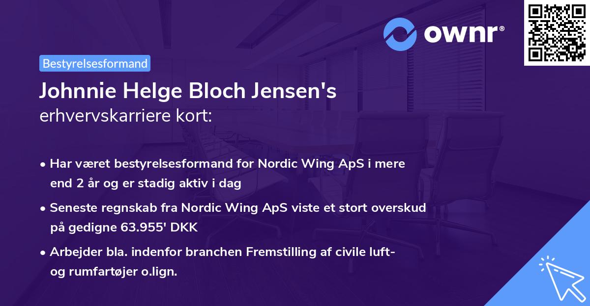 Johnnie Helge Bloch Jensen's erhvervskarriere kort