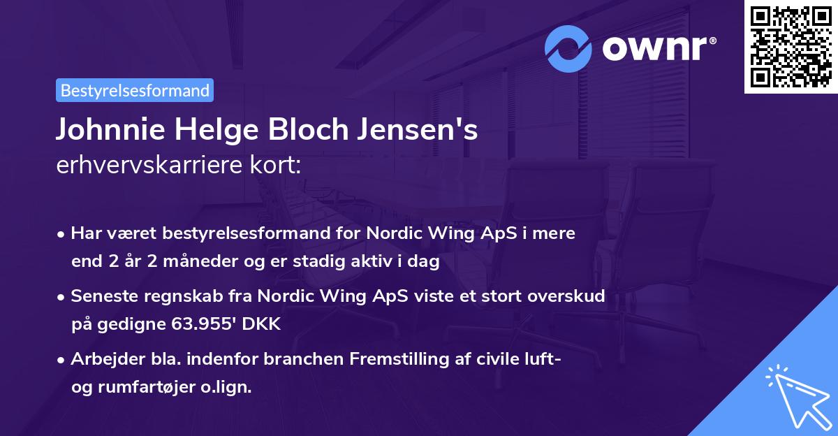 Johnnie Helge Bloch Jensen's erhvervskarriere kort