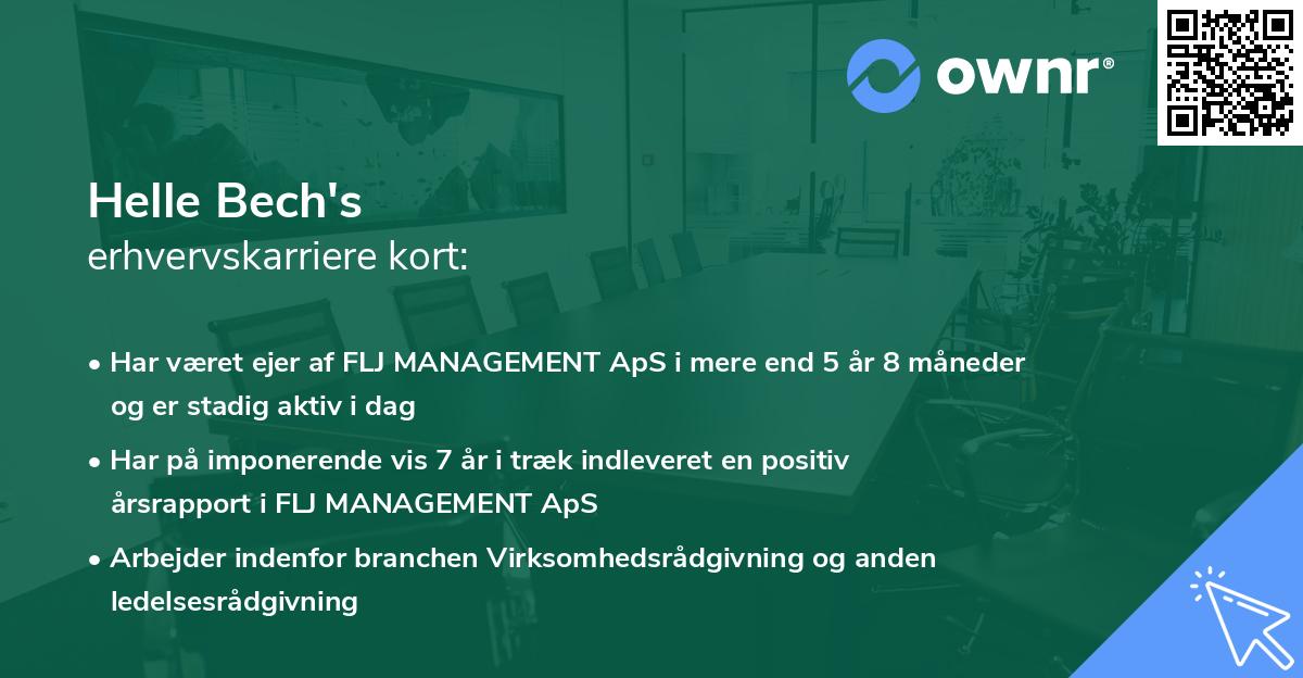 Helle Bech's erhvervskarriere kort