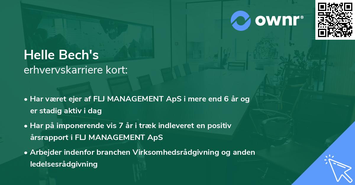 Helle Bech's erhvervskarriere kort