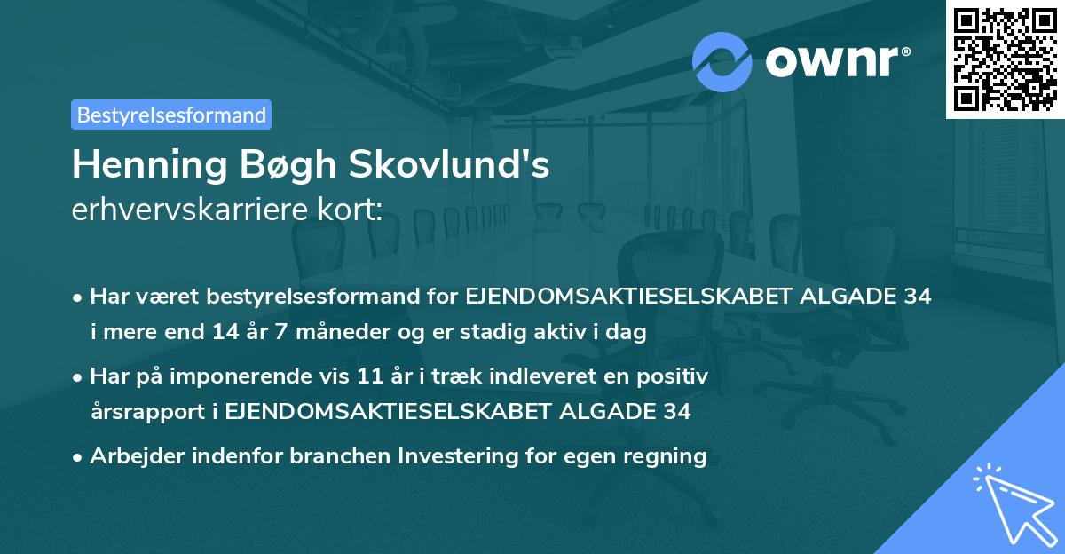Henning Bøgh Skovlund's erhvervskarriere kort