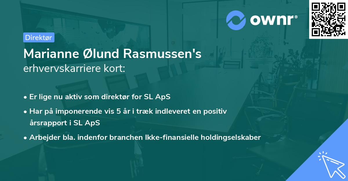 Marianne Ølund Rasmussen's erhvervskarriere kort