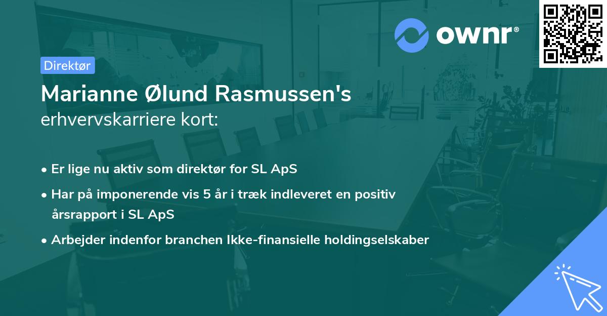 Marianne Ølund Rasmussen's erhvervskarriere kort
