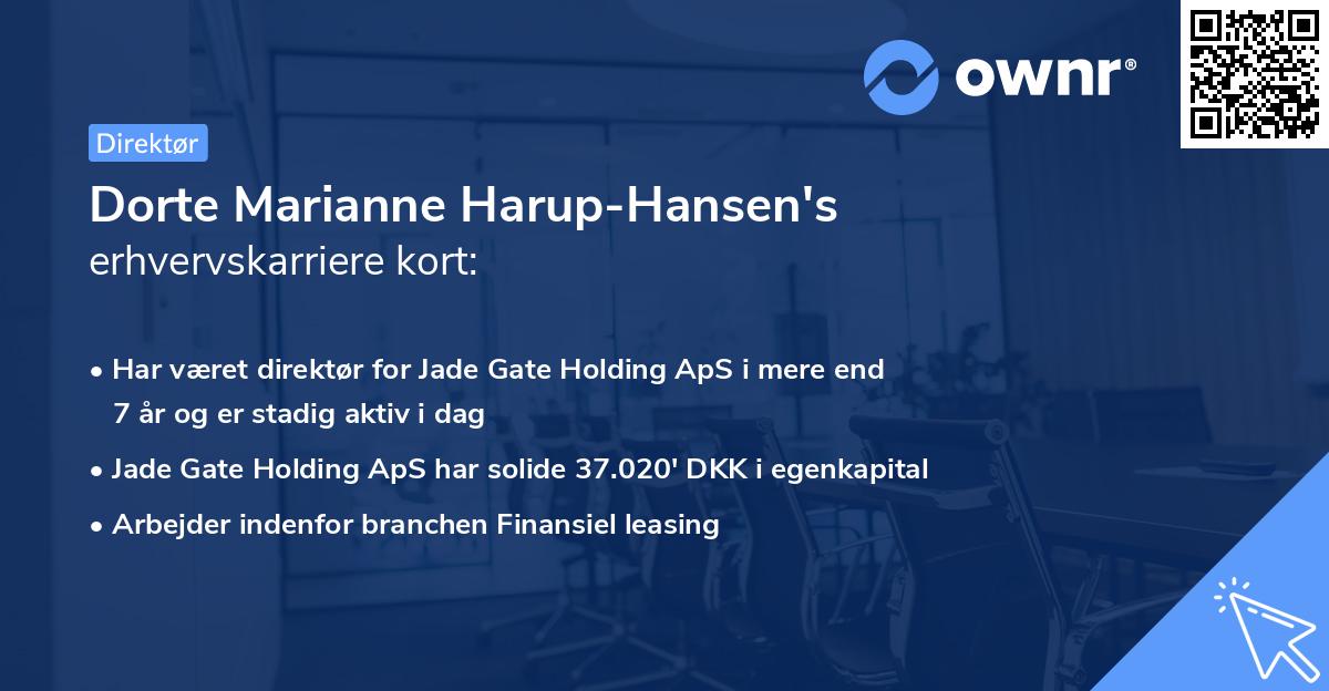 Dorte Marianne Harup-Hansen's erhvervskarriere kort