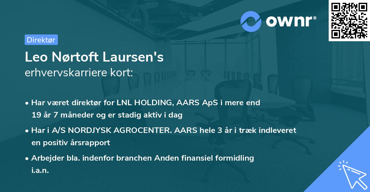 Leo Nørtoft Laursen's erhvervskarriere kort