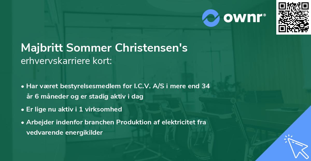 Majbritt Sommer Christensen's erhvervskarriere kort
