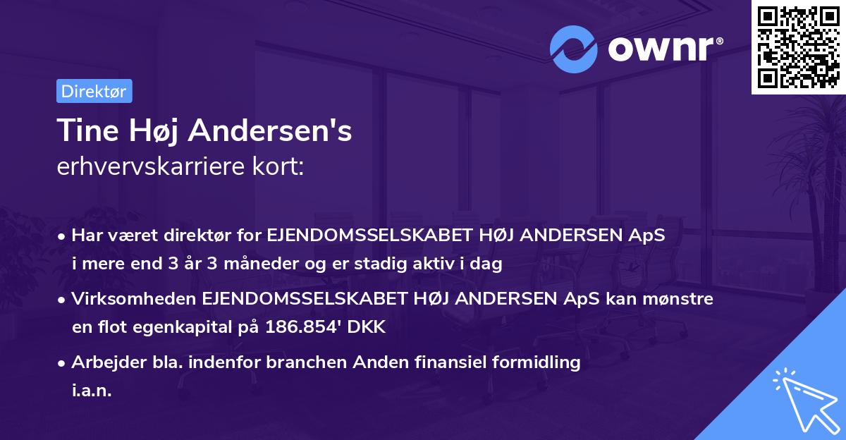 Tine Høj Andersen's erhvervskarriere kort