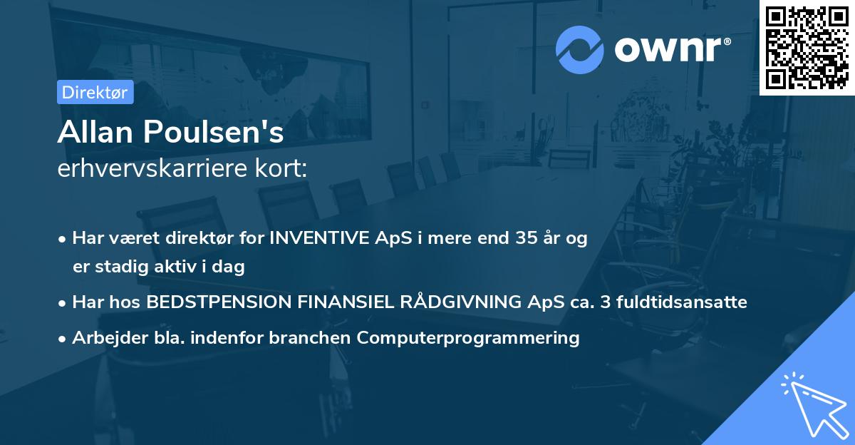 Allan Poulsen's erhvervskarriere kort