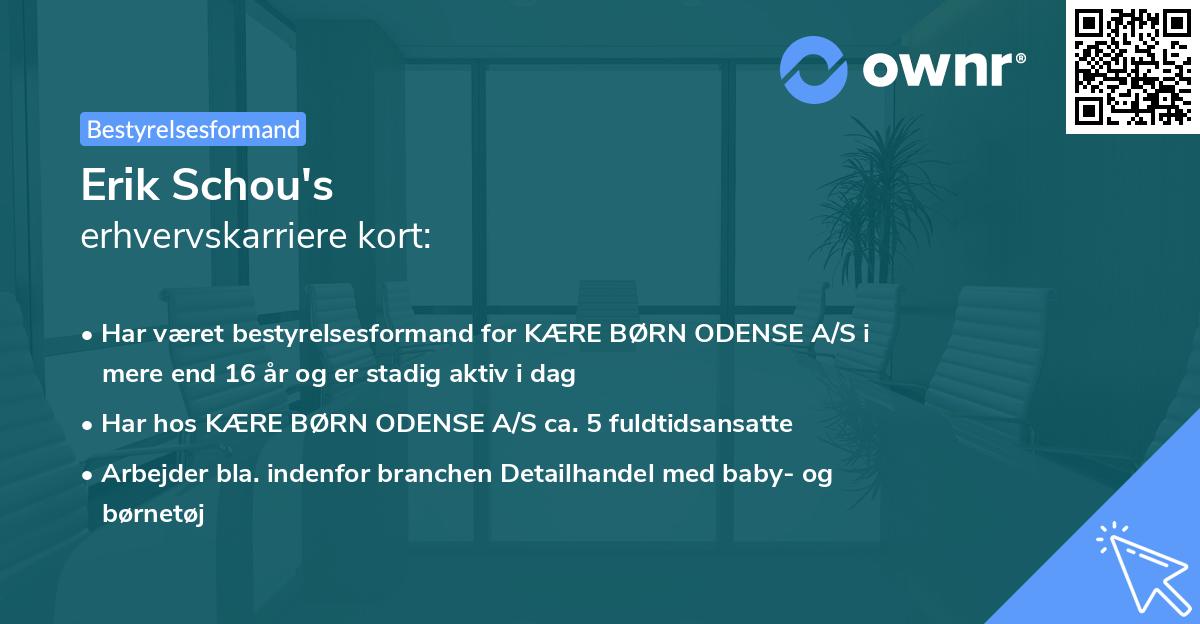 Erik Schou's erhvervskarriere kort
