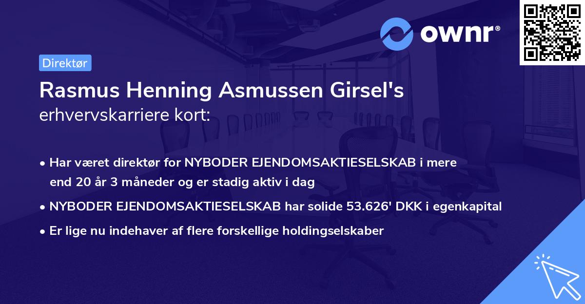 Rasmus Henning Asmussen Girsel's erhvervskarriere kort