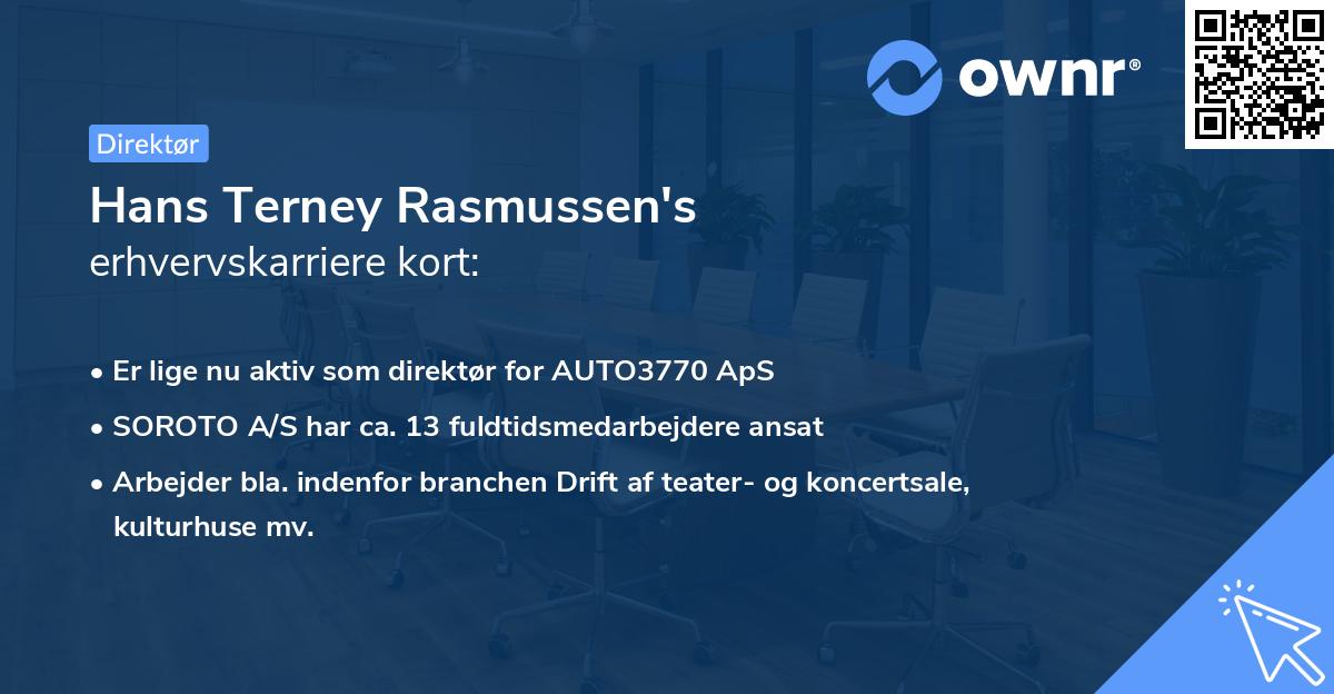 Hans Terney Rasmussen's erhvervskarriere kort