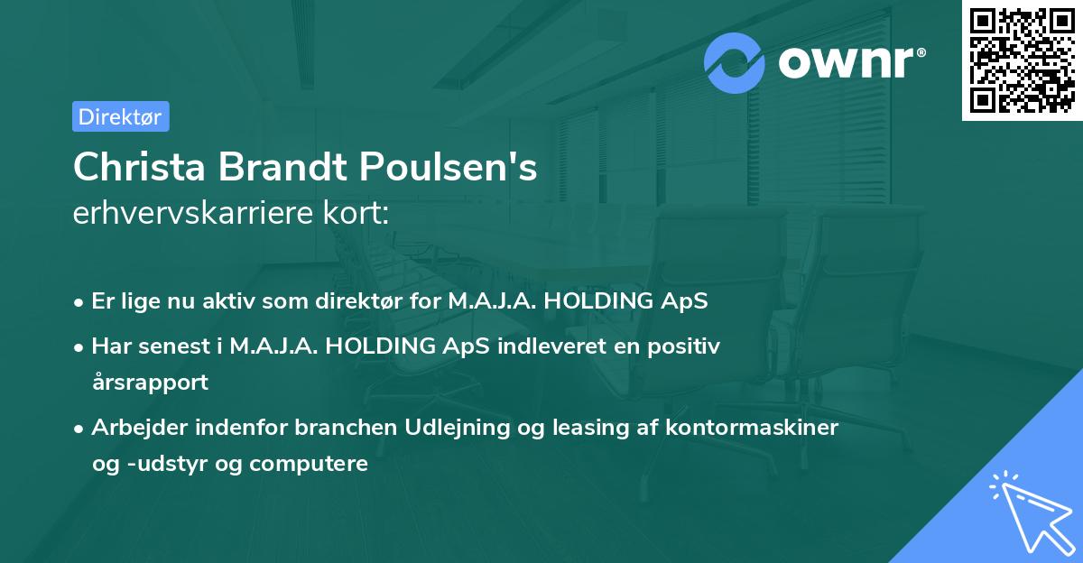 Christa Brandt Poulsen's erhvervskarriere kort
