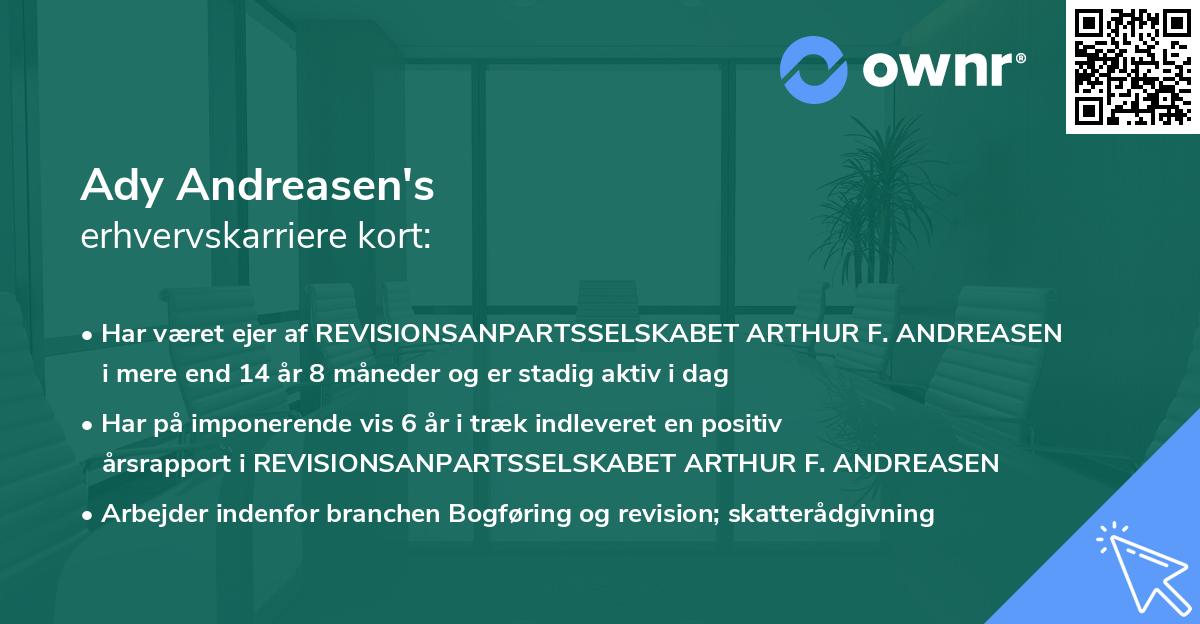 Ady Andreasen's erhvervskarriere kort
