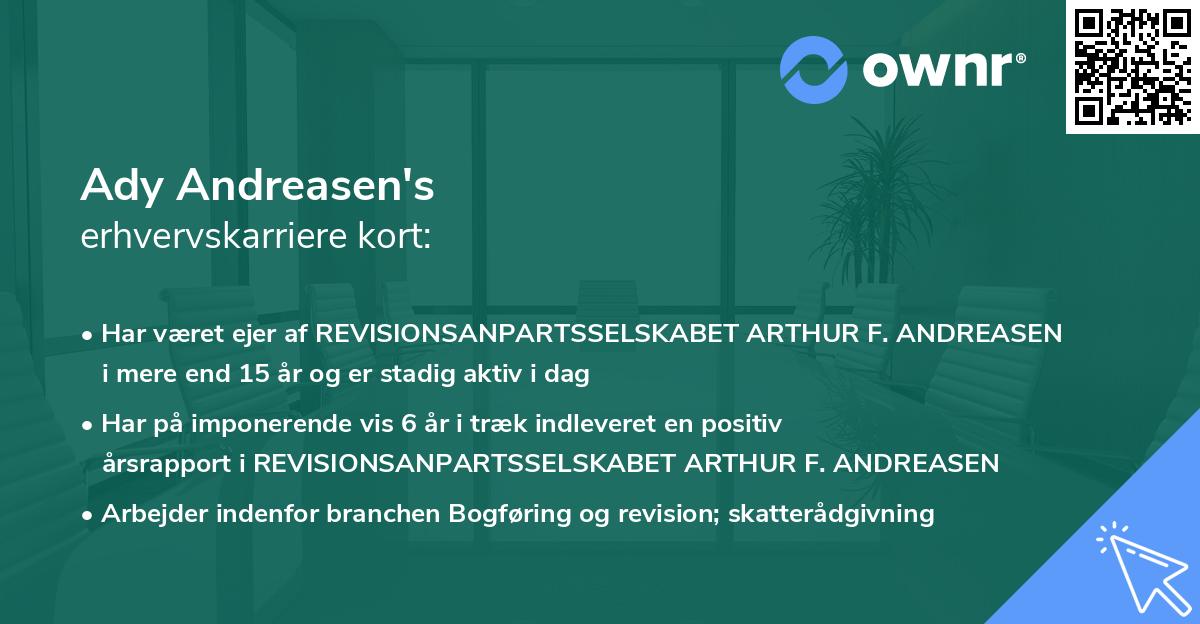 Ady Andreasen's erhvervskarriere kort