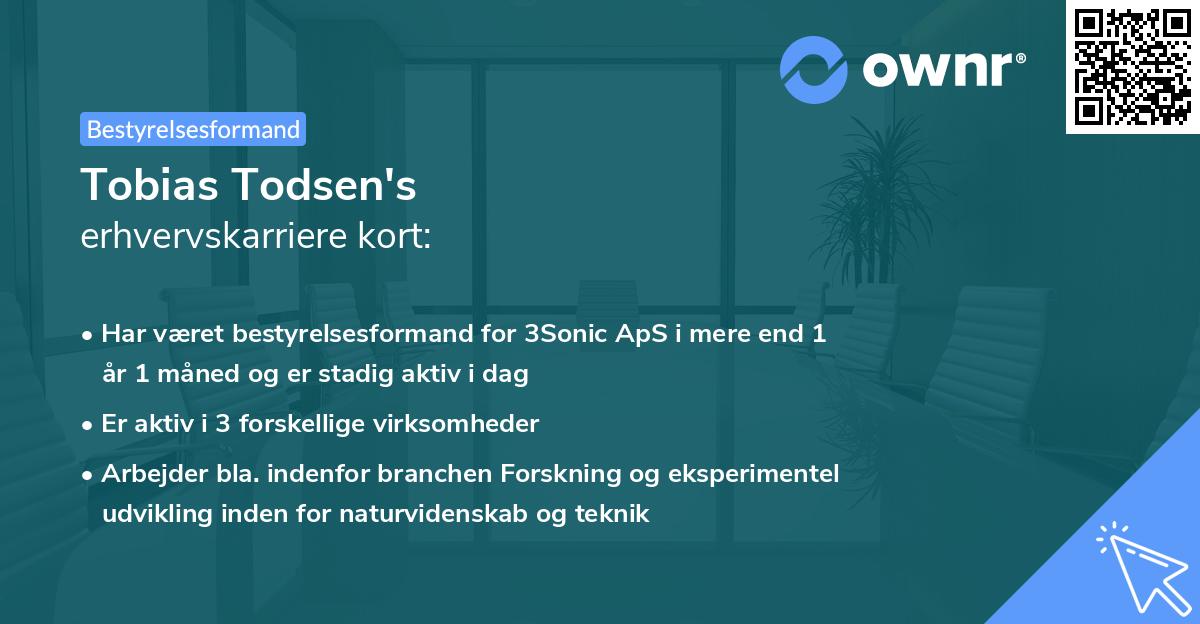 Tobias Todsen's erhvervskarriere kort