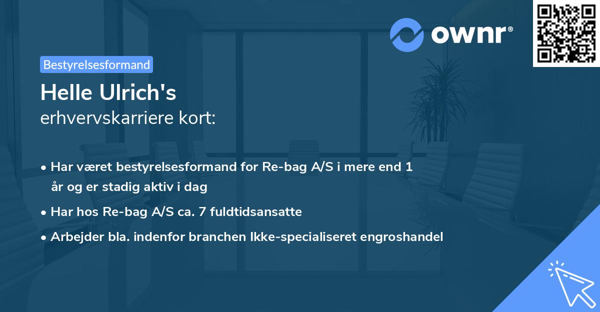 Helle Ulrich's erhvervskarriere kort