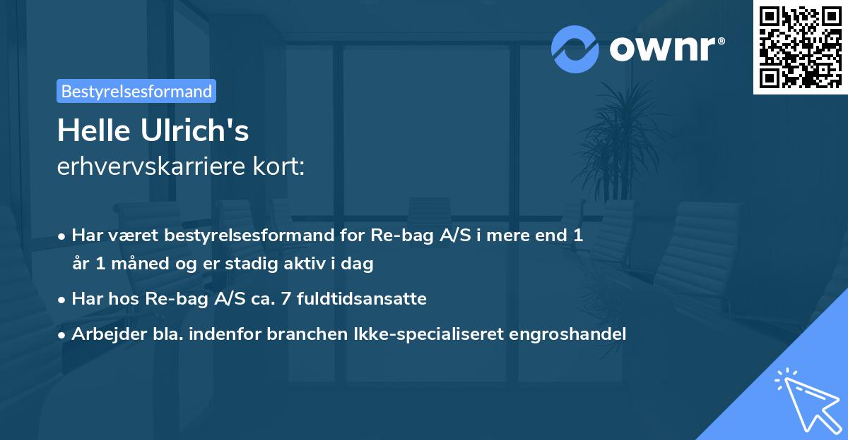 Helle Ulrich's erhvervskarriere kort