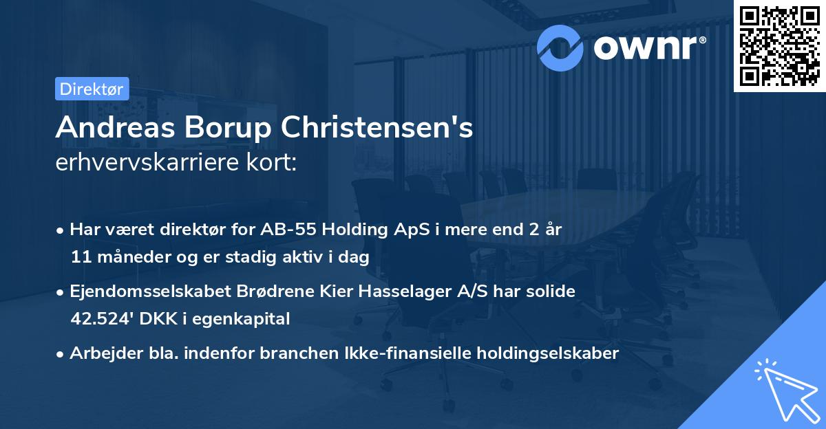 Andreas Borup Christensen's erhvervskarriere kort
