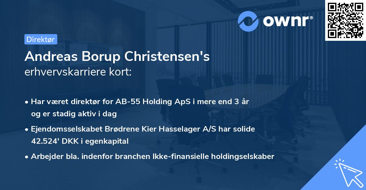 Andreas Borup Christensen's erhvervskarriere kort